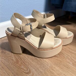 Dolce Vita Cream Platform Block Heel Sandals